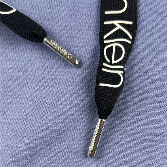 Calvin Klein Womens Blue Logo Drawstring Hoodie‎ Sweatshirt L G - Picture 6 of 6
